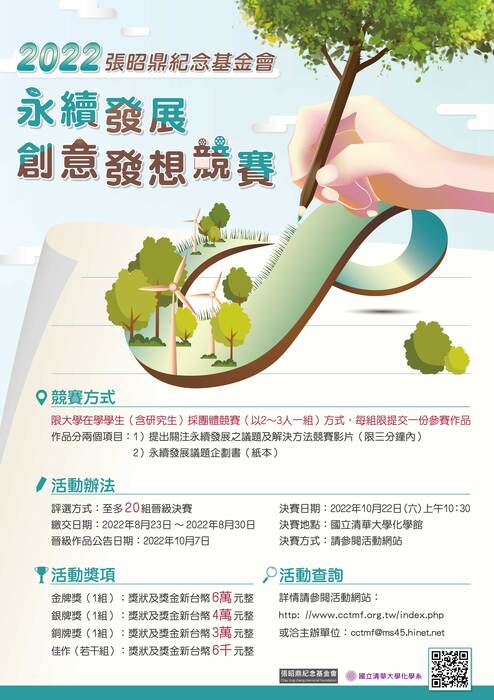[轉知]2022 張昭鼎紀念基金會永續發展創意發想競賽圖片